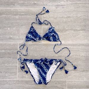 Victoria’s Secret Blue Tie Dye Teeny Bikini Set, Size Medium